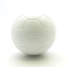 A white Subbuteo ball